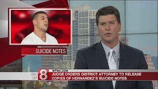 Hernandez suicide notes ordered released ahead of funeral