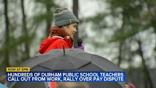 Educators rally over pay dispute that closed 12 Durham schools