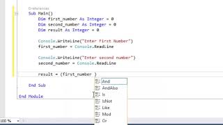 Visual Basic console program to add two numbers