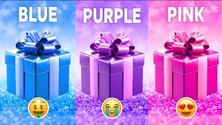 Choose your Gift 🎁.. 3 Gifts boxes Challenge.. Blue, Purple, Pink 🧡💙🤍.. How lucky are you.