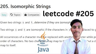 205. Isomorphic Strings || HashMap || leetCode 205 || Easy || java
