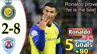 Al Nassr Vs Abha 8-2 Cristiano Ronaldo 5 Goals he prouve is the Best