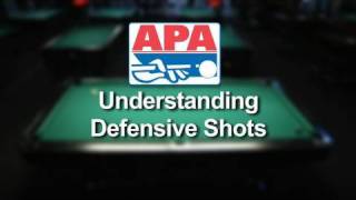 Understanding defensive shots while playing pool in the APA Pool League.