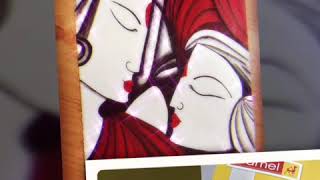 Radha Krishna painting with febrica acrylic colour only use three colours