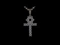 Egyptian Ankh Tennis Cross Pendant by Harlembling Iced Out In CZ Or Moissanite - 14k Gold Vermeil