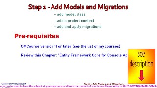Step 1 - Create Models and Migrations | C# Console Project on Voting App