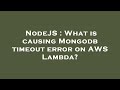 NodeJS : What is causing Mongodb timeout error on AWS Lambda?