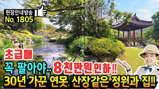 (초급매) 꼭 팔아야 합니다 30년 가꾼 정원의 전원주택 매매 급매물 탁트인 저수지 전망과 산장 같은 카페 공간 있는 특별한 한옥과 일본식 연못 진주부동산 - 발품부동산TV