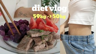 Eng. 59kg → 50kg diet vlog🐟💙 | 딱 맞던 옷이 점점 커지게 만드는 지속가능한 다이어트 | 일주일 다이어트 식단 | 보통에서 마름으로 | diet week