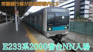 【常磐緩行線が武蔵野線内に!!】E233系2000番台 NN入場回送 吉川美南駅通過シーン