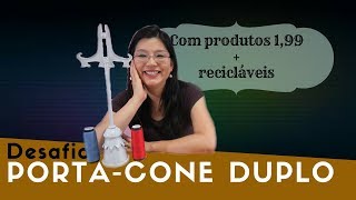 Porta-cone de linha duplo feito com produtos 1,99!