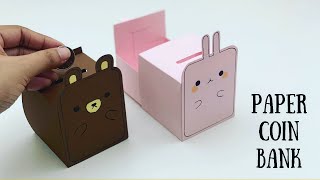 DIY MINI PAPER COIN BANK / Paper Piggy Bank / Paper Craft / Easy kids craft ideas / Paper Craft New