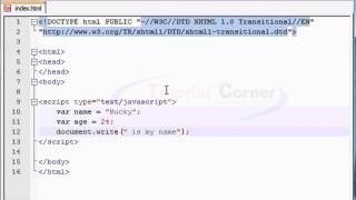 JavaScript Video Tutorial-5.Using Variables with Strings.