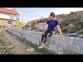 Cementing Concrete Retaining Wall on My Own - I'm half way there