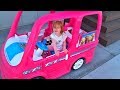 ULTIMATE BARBIE CAMPER!! Adley gets her FIRST Power Wheels! (car building routine)