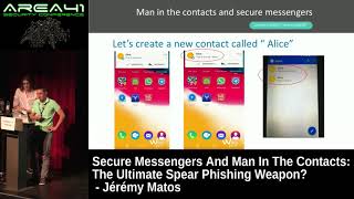 Area41 2018: Jérémy Matos: Secure Messengers And Man In The Contacts