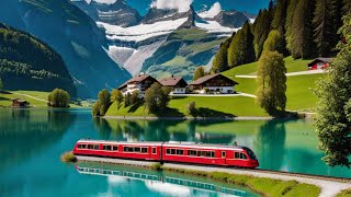🇨🇭 SWITZERLAND, Grindelwald, Lauterbrunnen, Wengen,4K, Relaxing Tour With Beauti