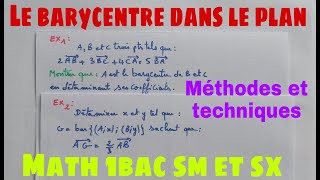 exercice corriges sur le barycentre dans le plan...math de 1bac sm et sx