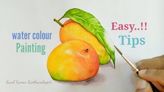 How To Paint  A Mango In Watercolor | #mangopaintingmalayalam #Mangotutorial #artlesson #watercolour