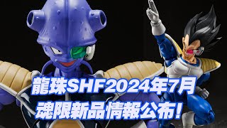 【濤光玩具箱】萬代龍珠SHFiguarts2024年7月魂限新品公布！那美克星篇弗利薩軍團丘夷shf來了！還附帶黑發貝吉塔24000戰鬥力的配件！？