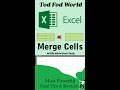 How to Merge Cells in Excel || Excel Tips & Tricks || @todfodeducation