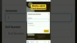 Bbmku download admit card trending shorts#trending