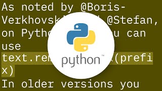 Remove a prefix from a string