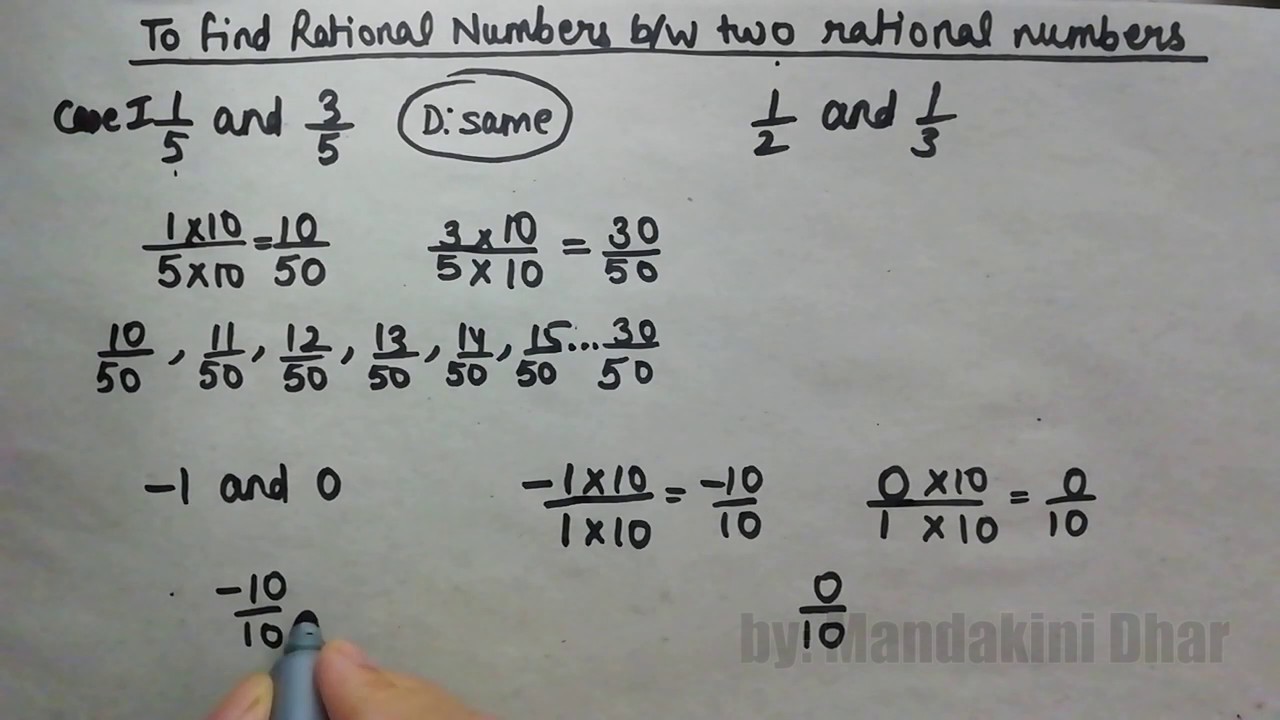 How To Find Rational Numbers Between Two Given Rational Numbers (case-1 ...