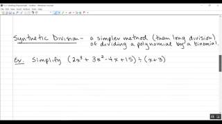 5-2 Dividing Polynomials