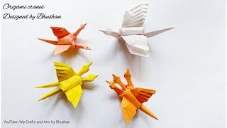 Double head origami crane | Triple heads origami crane | X-wing origami crane