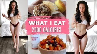 What I Eat in a Day - 2500 HEALTHY CALORIES | Lower Body Workout + Reverse Diet Update
