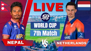 🔴 Live: Nepal vs Netherlands T20 World Cup Match 7, Live Match Score | NEP vs NED Live match Today