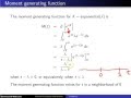 Exponential distribution moment generating function