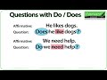 do and does in english simple present tense questions