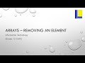 Arrays - Removing elements