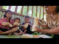 How to make pure cake from cassava, it's great to enjoy it.dia single mother and her children.