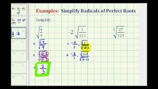 Ex: Simplify a Radical Containing a Fraction - Perfect Root
