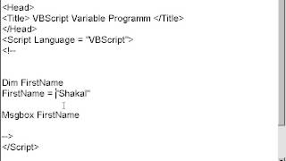 VBScript and variables