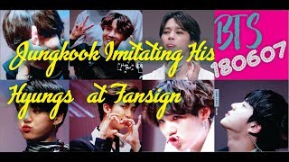 [BTS DAILY]180607 JUNGKOOK IMITATING HIS HYUNGS at Sangam Nurikkum Fansign