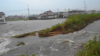 芦田川水系吉野川　福山北消防署南300ｍ付近　決壊