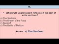 MCQ on Old English Literature, MCQ ON Anglo Saxon Period (450–1066), Part I, MCQ English Literature