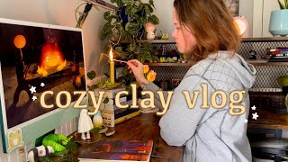 Cozy Clay Vlog 🪴 | Making A Cute Polymer Clay Garden Slug Candle Holder