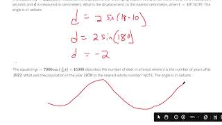 Use sinusoidal functions to solve real world applications
