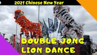 DOUBLE JONG LION DANCE by Soaring Phoenix -  Chinese New Year 2021 - Mattress Mack