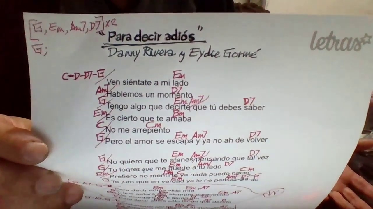 Para Decir Adiós Eydie Gormé Y Danny Rivera Cover Acordes Chordify
