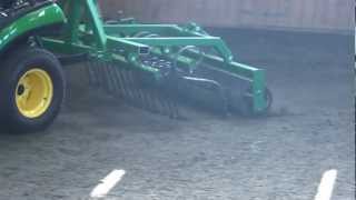 Agrotipa ParcourFlatter 160 with John Deere 1026 in training hall - dry pulverized rubber ground - video 1