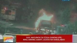 UB: SUV, nasunog sa EDSA-Guadalupe; mag-amang sakay, ligtas na nakalabas