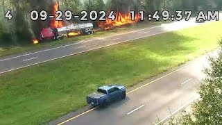 [FATAL] Florida: Tanker Truck Burst Into Flames After Drifting Off Interstate Into Row Of Trees