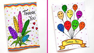 2 Easy & Cute Thanks Card Ideas | Thank You Greeting Card for Teacher | Handmade Thanks Card