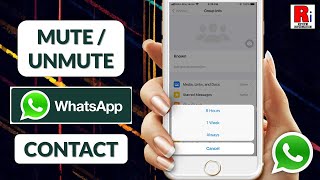 How to Mute / Unmute Whatsapp Contact on iPhone